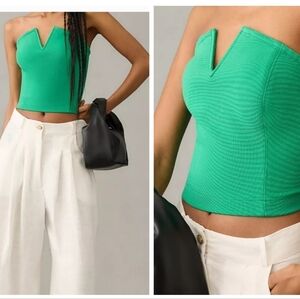 Anthropologie Green Crop Top NWT -Size M